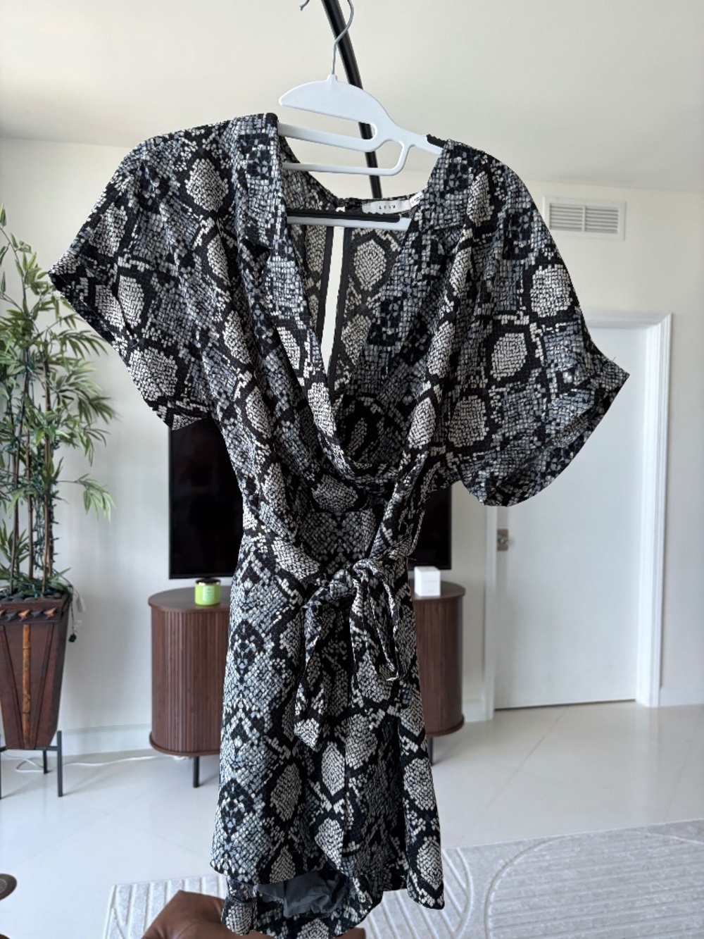 Snake Print Blush Short Romper Size S